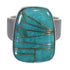 Turquoise Inlay Sterling Silver Ring Size 6-1/2 AX88015